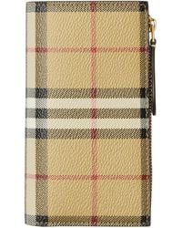 Burberry - Mini Check Bi-Fold Wallet - Lyst