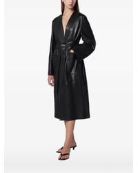 Nour Hammour - Ruelle Belted Leather Coat - Lyst