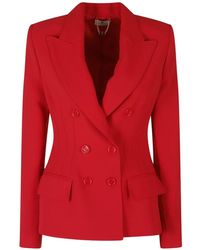 Elisabetta Franchi - Double-Breasted Peaked-Lapel Jacket - Lyst