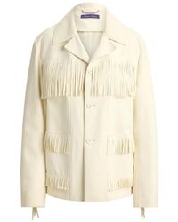 Ralph Lauren - Perce Fringe-Trim Suede Jacket - Lyst