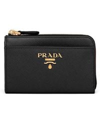 Prada - Saffiano Leather Keychain Wallet - Lyst