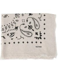 Kujten - Large Bandana Paisley-Print Frayed Scarf - Lyst