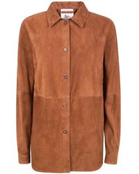 Semicouture - Panelled Suede Shirt - Lyst