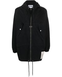 Moschino - Logo-patch Zip-up Parka Coat - Lyst