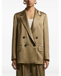 Peserico - Doppelreihiger Blazer aus Satin - Lyst