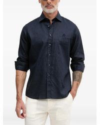 KARL LAGERFELD - Embroidered-Logo Button-Down Linen Shirt - Lyst