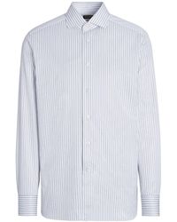 Zegna - Sea Island Striped Cotton Shirt - Lyst