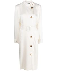 10 Corso Como - Double-Breasted Belted Satin Coat - Lyst
