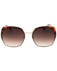 GUESS EYEWEAR - Tortoiseshell-Effect Geometric-Frame Sunglasses - Lyst