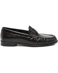 Poeve - Croc-Effect Leather Loafers - Lyst