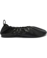 Jil Sander - Gathered-Detail Leather Ballerina Shoes - Lyst