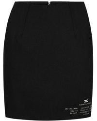 Elisabetta Franchi - Wool Mini Skirt With Logo Print - Lyst