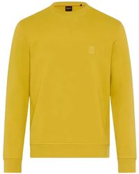 BOSS - Square-Patch Crew-Neck Sweatshirt - Lyst