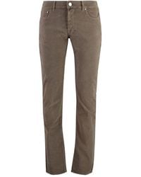 Moorer - Logo-Patch Corduroy Straight-Leg Trousers - Lyst