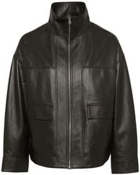 Yves Salomon - High-Neck Leather Jacket - Lyst