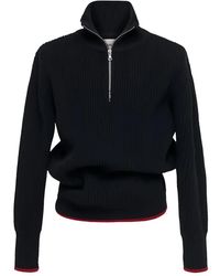 O.FILES - Zip-Up Funnel-Neck Sweater - Lyst