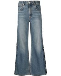 Maje - Faux-pearl High-rise Flared Jeans - Lyst