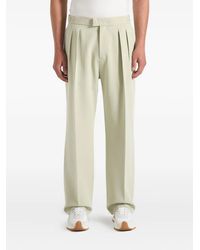 Manière De Voir - Pierre Hatched Pleated Tailored Trousers - Lyst