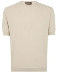 FILIPPO DE LAURENTIIS - Waffle-Knit Short-Sleeve T-Shirt - Lyst