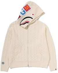 A Bathing Ape - Shark Cable-Knit Hoodie - Lyst