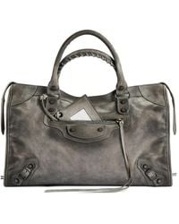 Balenciaga - Medium Le City Waxed Suede Tote Bag - Lyst