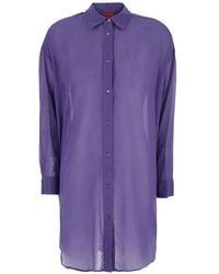 ..,merci - Contrast-Stitch Curved-Hem Shirt - Lyst