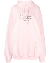 Vetements - Logo-embroidered Drawstring Hoodie - Lyst