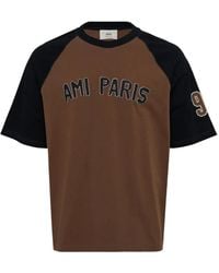 Ami Paris - T-Shirt Met Ronde Hals - Lyst