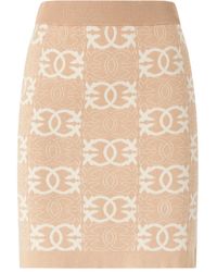 Pinko - Knitted Logo-Pattern Straight Skirt - Lyst