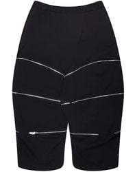 COMME DES GARÇON BLACK - Zipper-Detail Wide-Leg Trousers - Lyst
