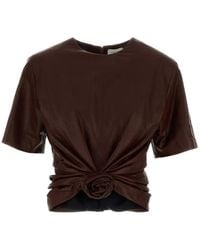 Magda Butrym - Leather Rosette-Detail Blouse - Lyst