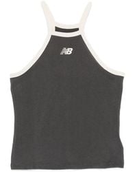 New Balance - Logo-Embroidered Racerback Tank Top - Lyst