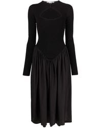 Stella McCartney - Panelled Long-Sleeved Midi Dress - Lyst