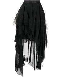 Shiatzy Chen - Genisis Asymmetric Tulle-Ruffle Skirt - Lyst