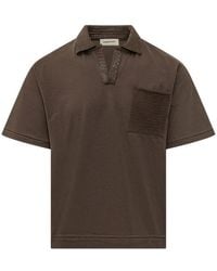 Atomo Factory - Crochet-Trim Jersey Polo-Collar T-Shirt - Lyst