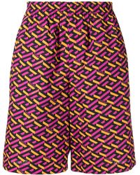 Versace - Shorts Mit La Greca-Print - Lyst