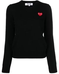 COMME DES GARÇONS PLAY - Motif V-Neck Jumper - Lyst