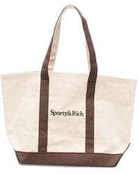 Sporty & Rich - Medium Mona Logo-Embroidered Tote Bag - Lyst