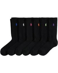 Polo Ralph Lauren - Polo Pony-Embroidered Socks (Pack Of Six) - Lyst
