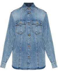Balmain - Point-Collar Denim Shirt - Lyst