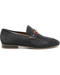 Gucci - Horsebit Denim Loafers - Lyst