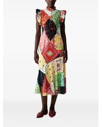 Never Fully Dressed - Patchwork Ruffled Midi Dress - Lyst