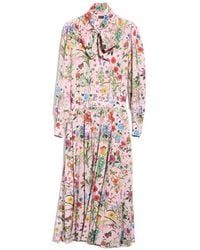 Gucci - Midi-Jurk Met Bloemenprint - Lyst