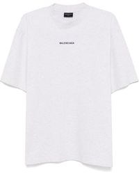 Balenciaga - Heathered Cotton Jersey Embroidered Logo T-Shirt - Lyst