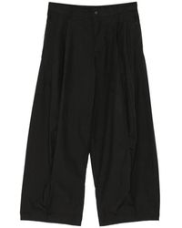 CROQUIS - Curved-Leg Poplin Trousers - Lyst