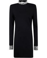 Blugirl Blumarine - Jurk Met Hoge Hals Verfraaid Met Stras - Lyst