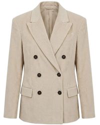 Brunello Cucinelli - Double-Breasted Corduroy Blazer - Lyst