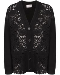 ERMANNO FIRENZE - Cardigan À Empiècements En Dentelle Et Broderies Florales - Lyst
