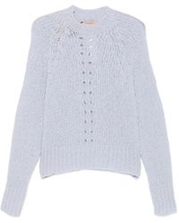 Twinset - Pointelle-Knit Raglan-Sleeve Sweater - Lyst