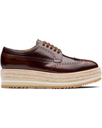 Prada Platform Derby Lace-up Shoes - Brown